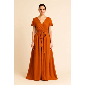 Lavetir Burnt Orange Maxi Dress Size 8
